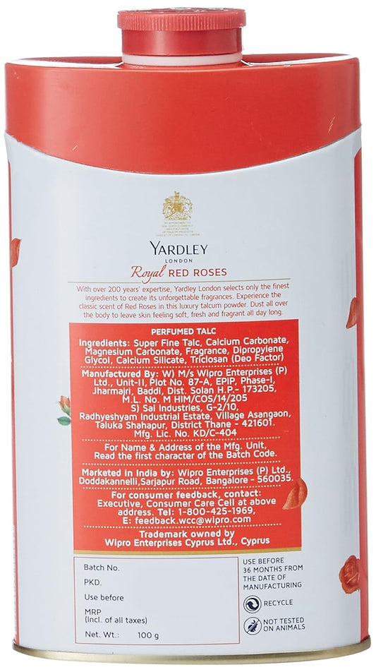 Yardley Red Rose Talc, 100g