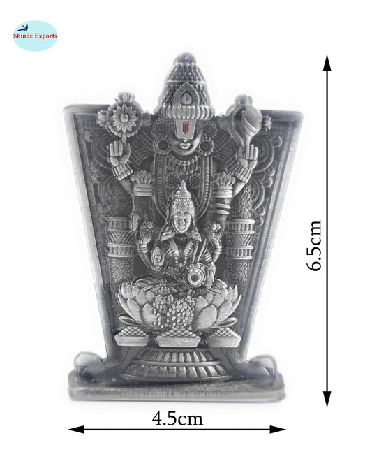 SHINDE EXPORTS Balaji Lakshmi Small Metal Idol Statue for car Home Office (Grey)