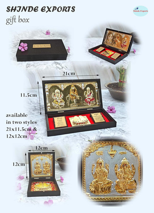 SHINDE EXPORTS Shirdi Sai Baba Charan paduka Gift Box for puja (12x12cm)