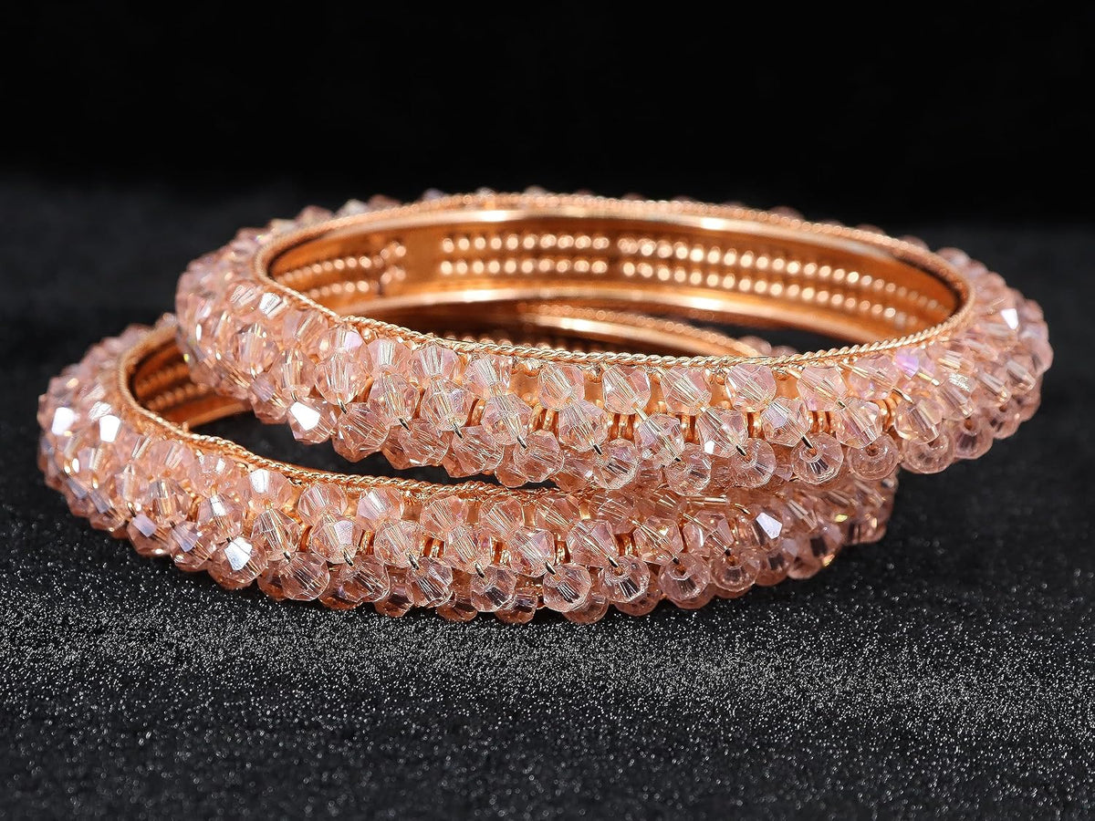 NMII Alloy Metal Stylish Fancy Pearls Bangles Bracelet Set For Women & Girls | Trending Metal Bangles | Women Bangles | Pearls Kada Set For Women | Bangles Set Wedding, Party, Daily- Pack of 2 Bangle