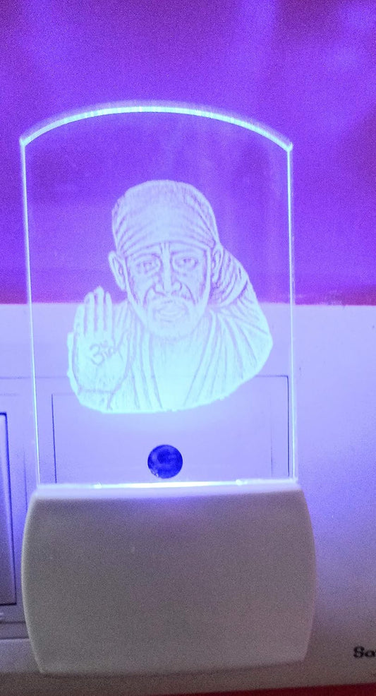 SHINDE EXPORTS Sai Baba Colour Changing LED Room Lamp (Design 4)