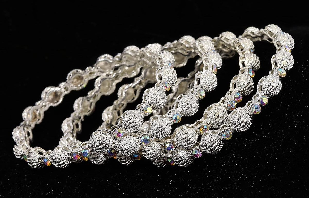 NMII Metal with Zircon Gemstone Kada Set For Women and Girls