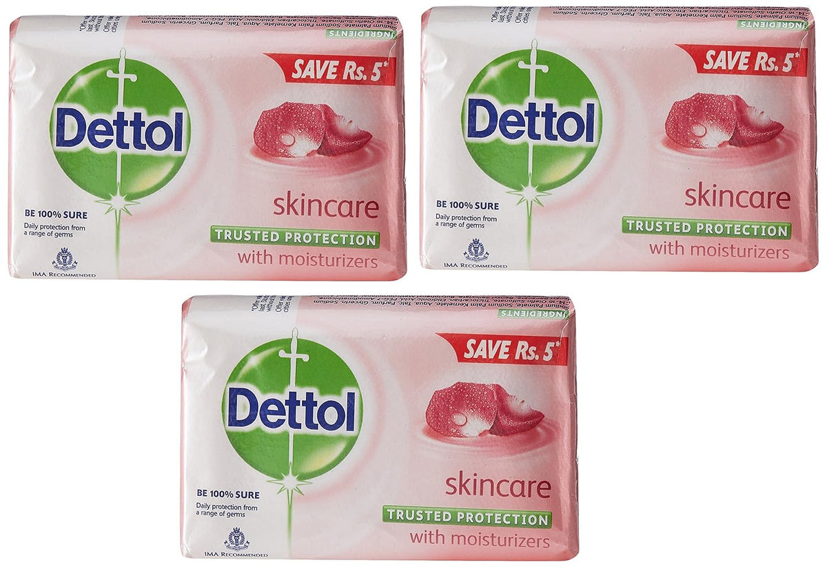 Dettol Soap Value Pack, Skincare, 3 Pieces x 125g