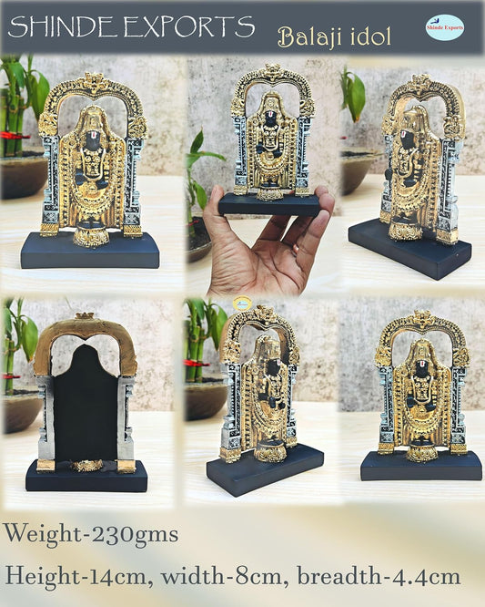 SHINDE EXPORTS Govinda Idol for car Dashboard/Balaji murti for car/tirupati Balaji murti/Balaji Statue for Pooja Room (5.5 inches Balaji)