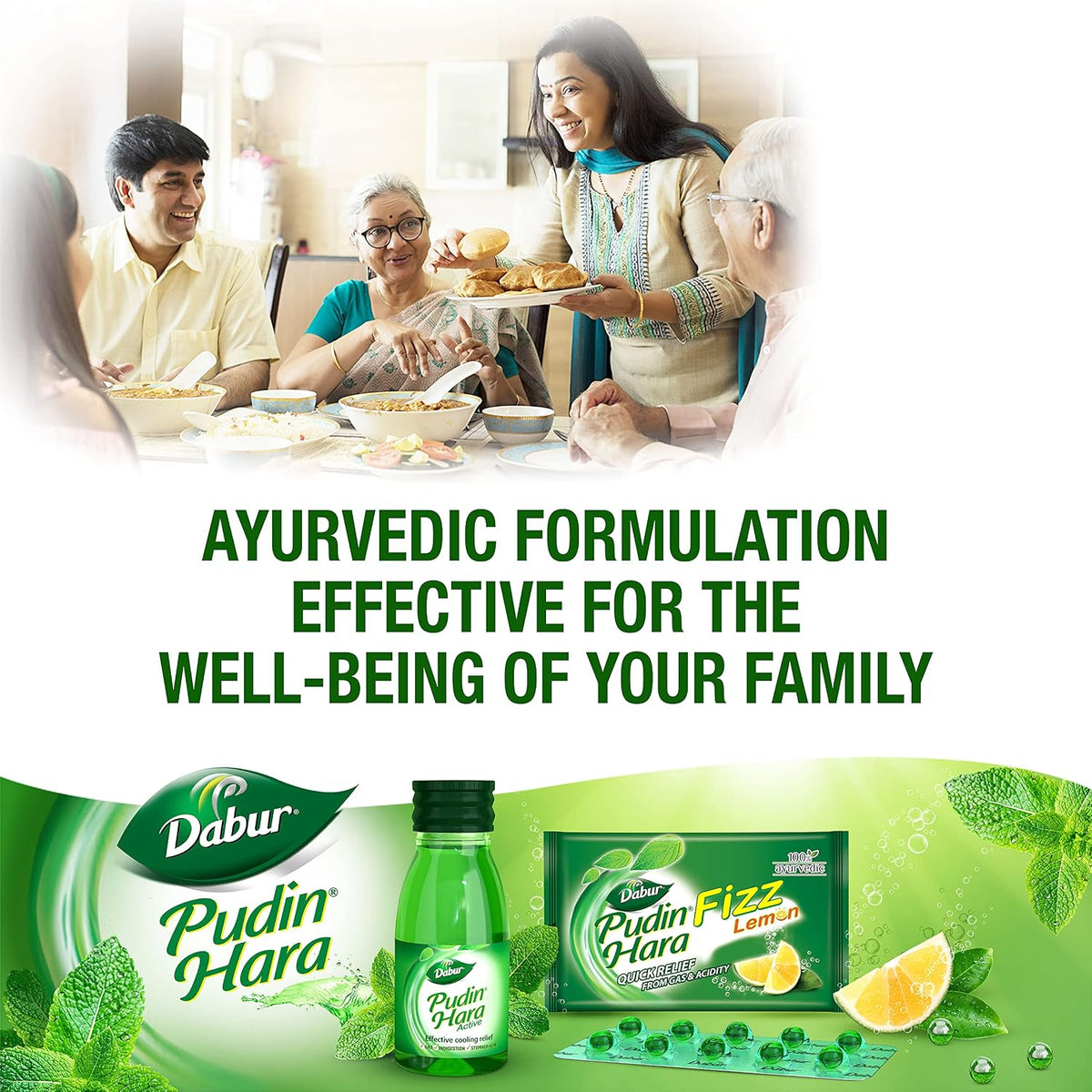 DABUR Pudin Hara Active 30ml (Pack of 4), Green
