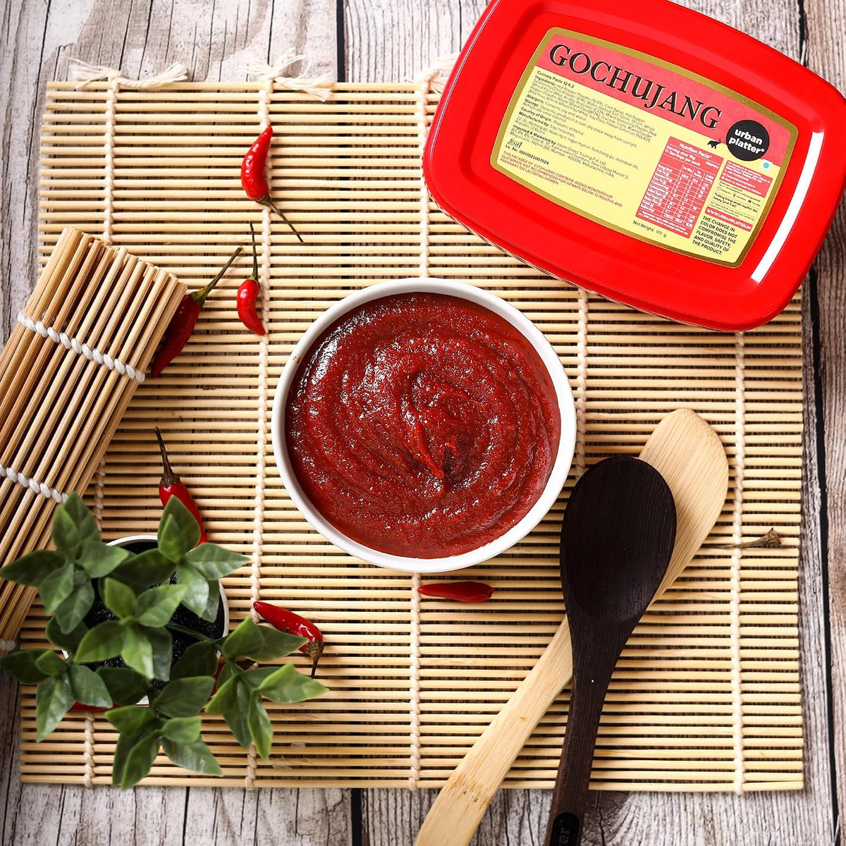 Urban Platter Korean Gochujang Paste 170g (Fermented Chilli Paste | Spicy-Sweet Umami | Plant-Based | For Bibimbap & Tteokbokki)