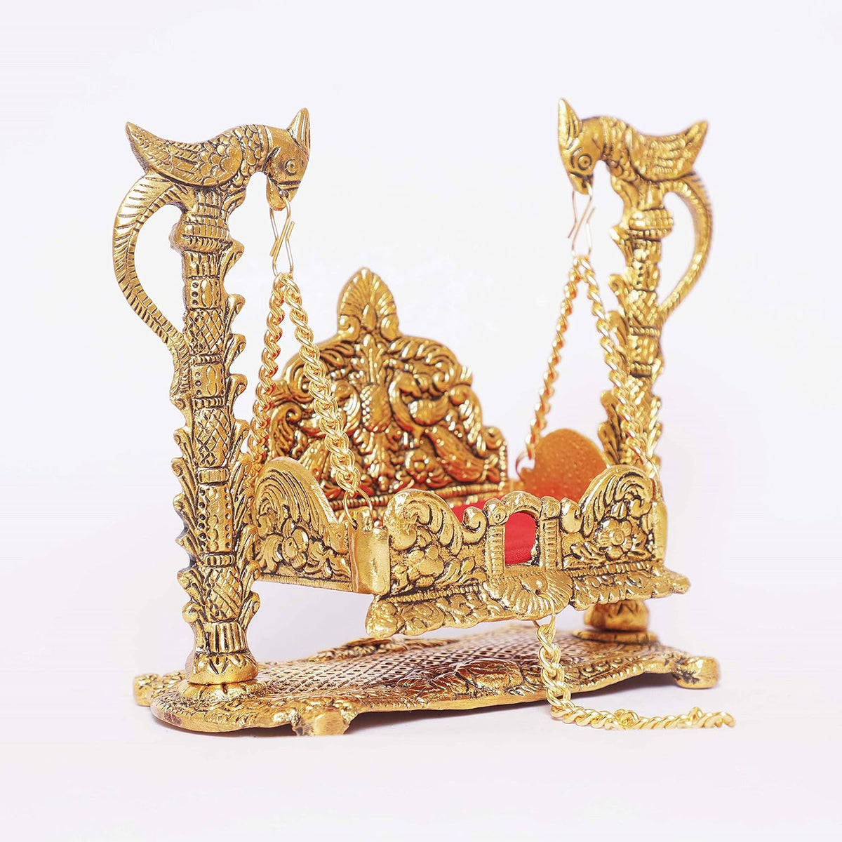 KridayKraft Metal Swing Laddu Gopal Jhula,Krishna Hindola Palana,Decorative Laddu Gopal for Temple Pooja,Showpiece Figurines,Religious Idol Gift Article...