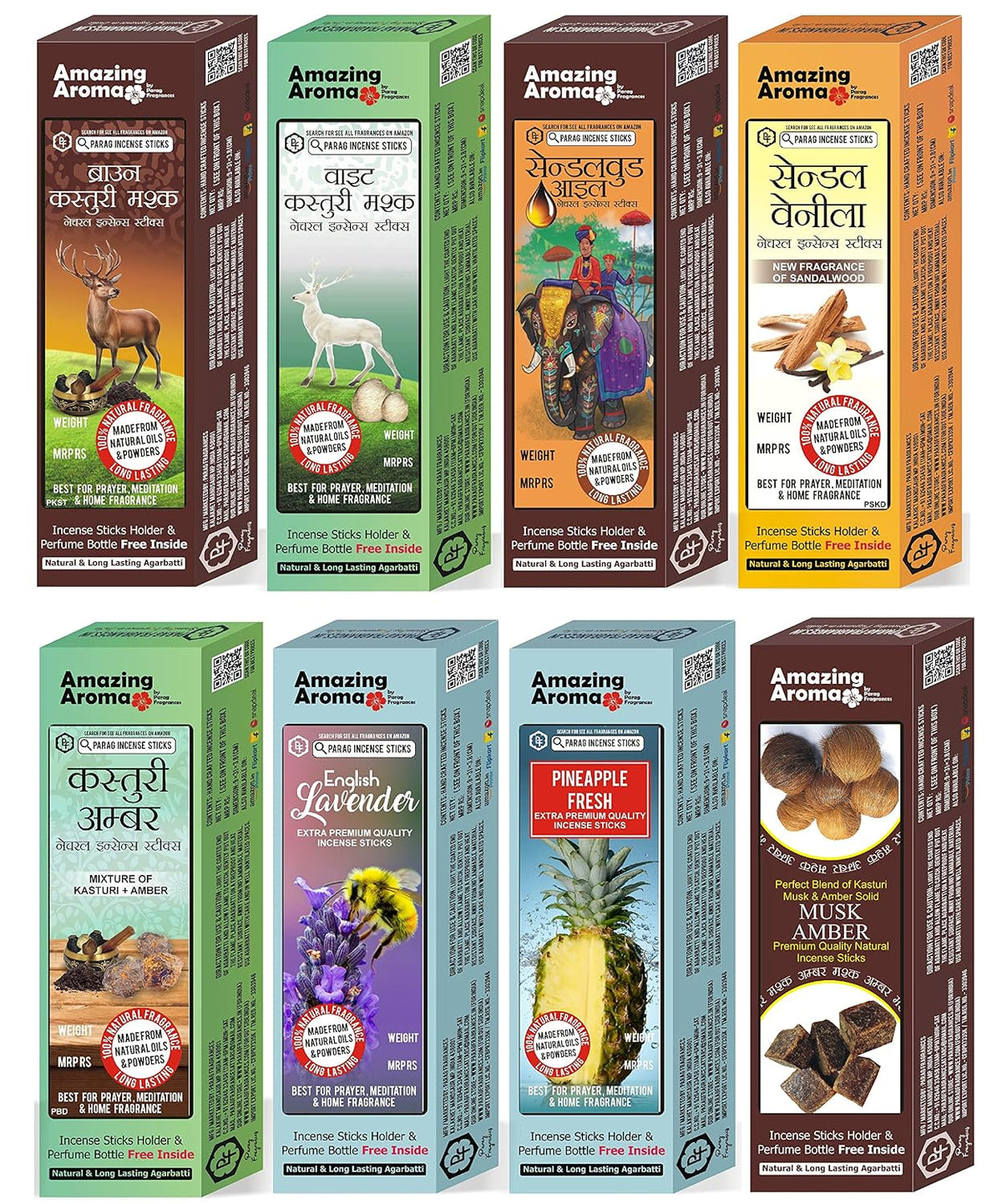 Parag Fragrances Daily Pooja 4 in 1 Incense Sticks/Agarbatti (Pack of 4 X 90 Gm/Total 360 Gm) 24 Hours Fragrance Lasting Agarbatti for Pooja/Worship and Home Fragrance