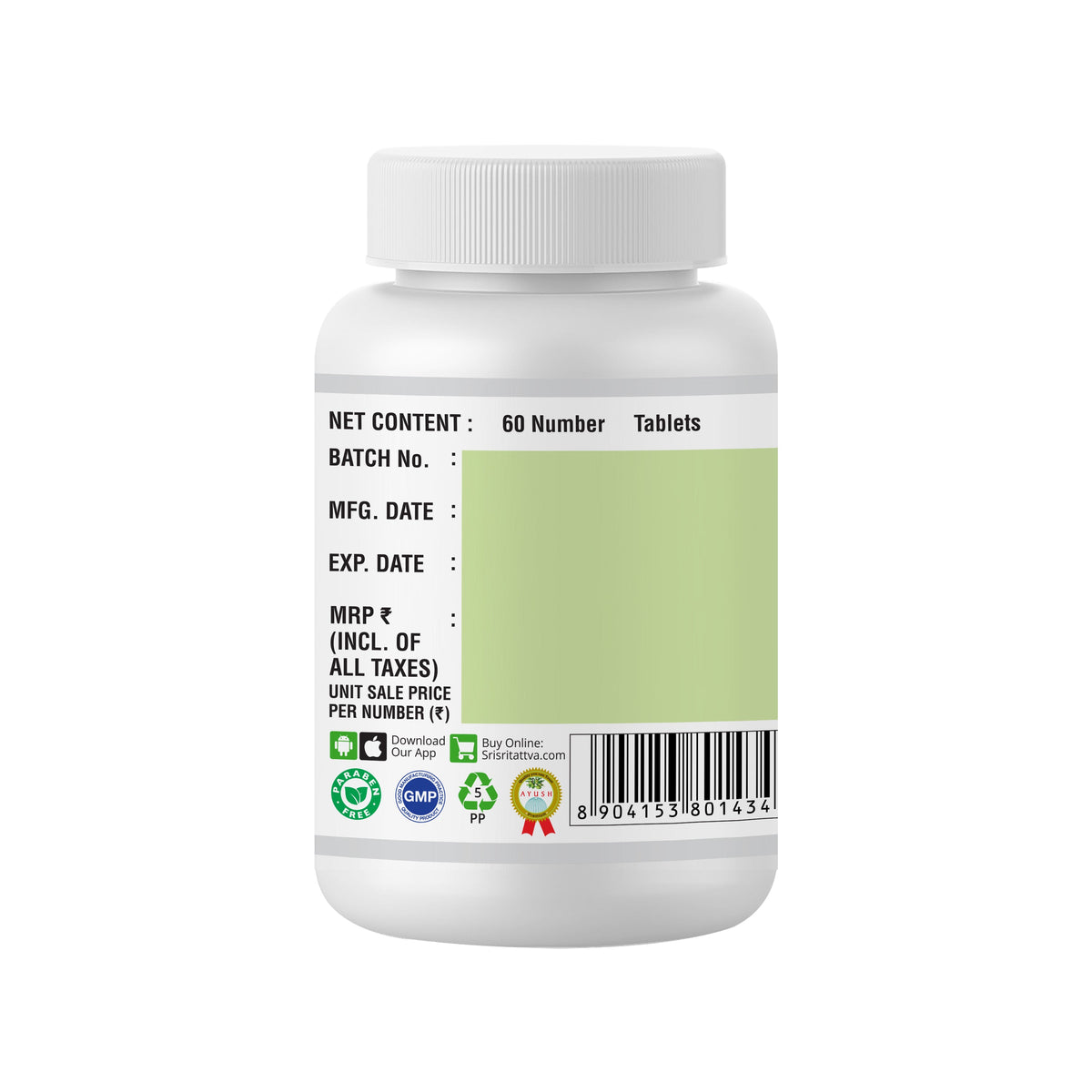 Sri Sri Tattva Neem Tablet - Complete Skin Care, 60 Tabs | 300 mg