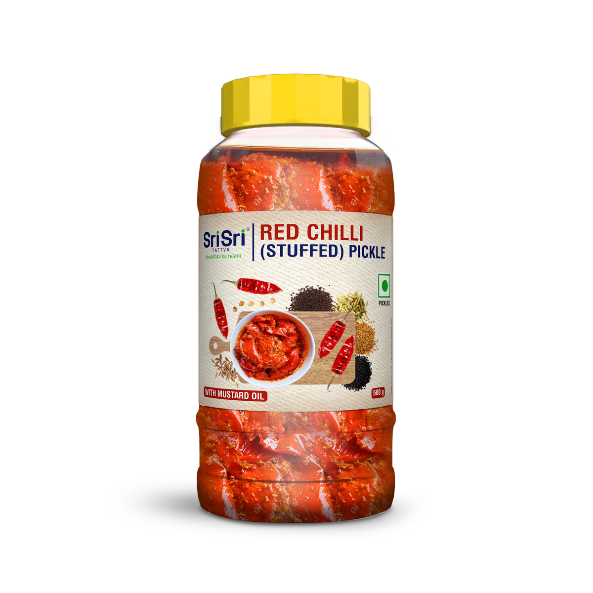 Sri Sri Tattva Red Chilli (Stuffed) Pickle , 500 g