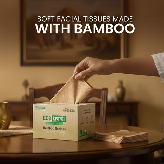 Sri Sri Tattva Eco Kranti – Bamboo Facial Tissue Napkins | 100 Pulls x 3 Packs | 100% Natural & Eco-friendly | Biodegradable, Compostable