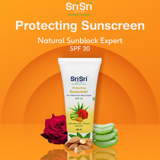 Sri Sri Tattva Protecting Sunscreen Cream - Natural Sun Block Expert, 60 ml