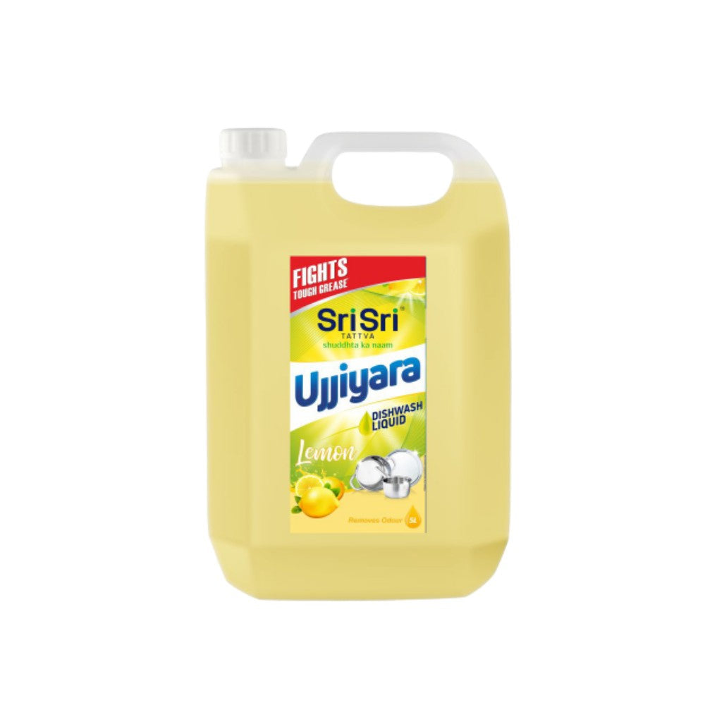 Sri Sri Tattva Ujjiyara Liquid Dishwash Lemon - Removes Odour, 5 L