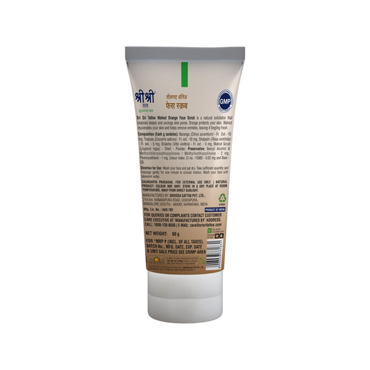 Sri Sri Tattva Walnut Orange Face Scrub - For Rejuvenated & Fresh Skin, 60 g