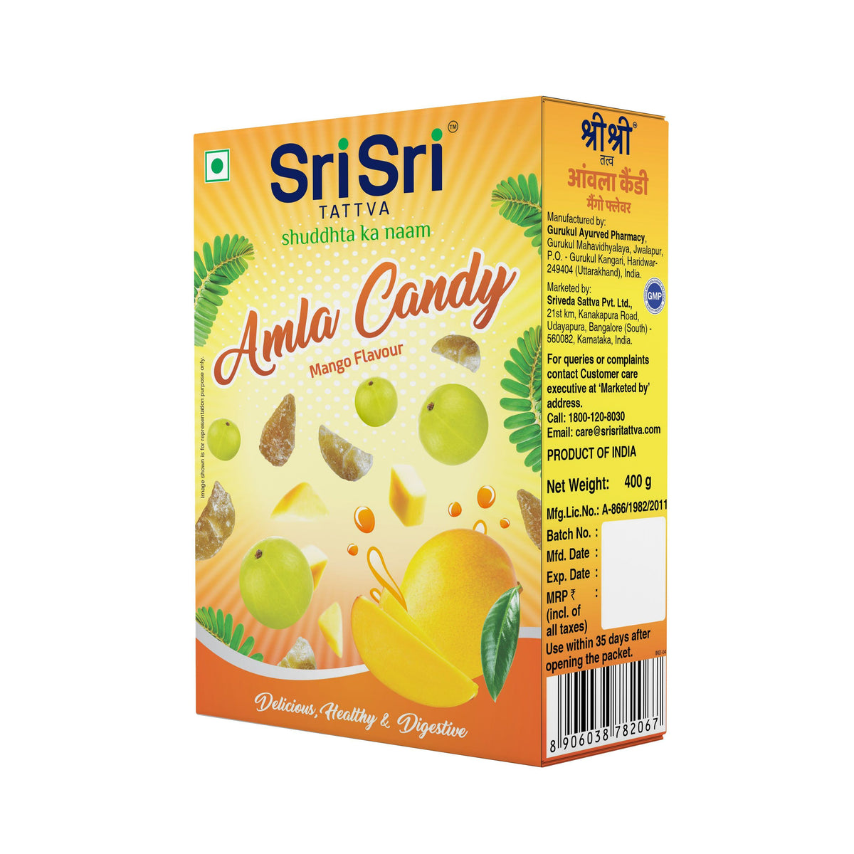 Sri Sri Tattva Amla Candy - Mango Flavoured - Delicious Healthy & Digestive, 400 g