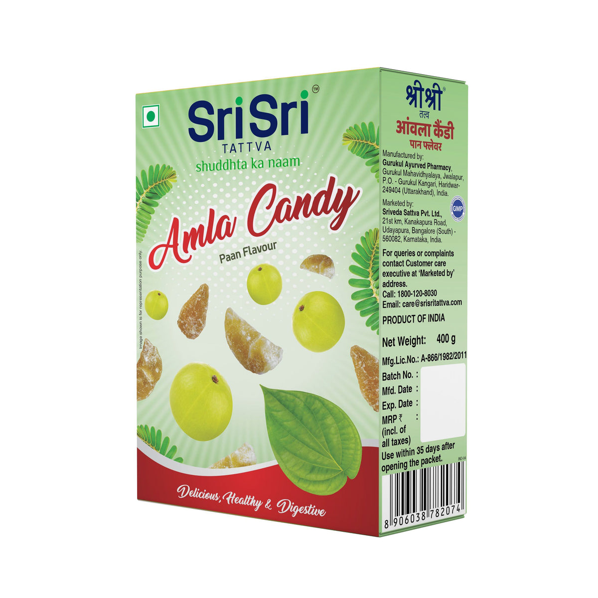 Sri Sri Tattva Amla Candy - Paan Flavoured - Delicious, Healthy & Digestive, 400 g