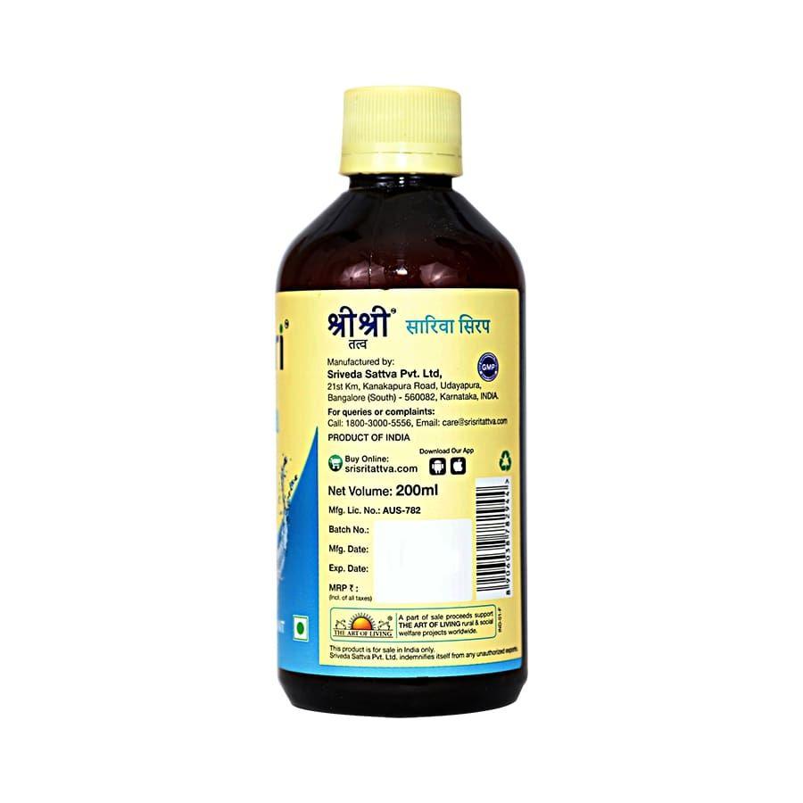 Sri Sri Tattva Sariva Syrup - Natural Coolant, 200 ml