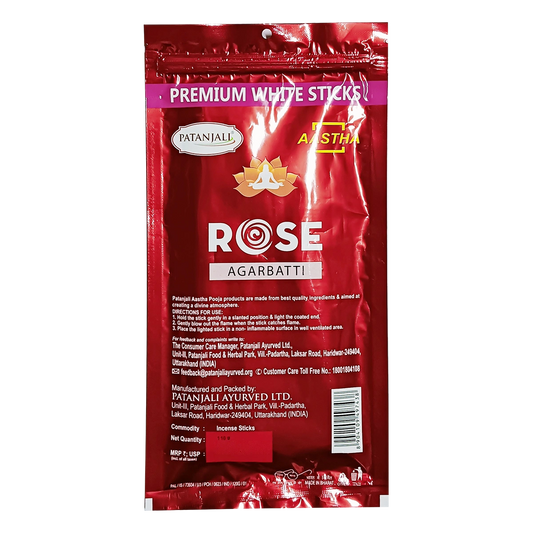 Patanjali Aastha Premium White Stick Rose Agarbatti