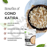 Namo Organic - Pure Gond Katira - Sourced From Organic Gum cultivators - Premium White