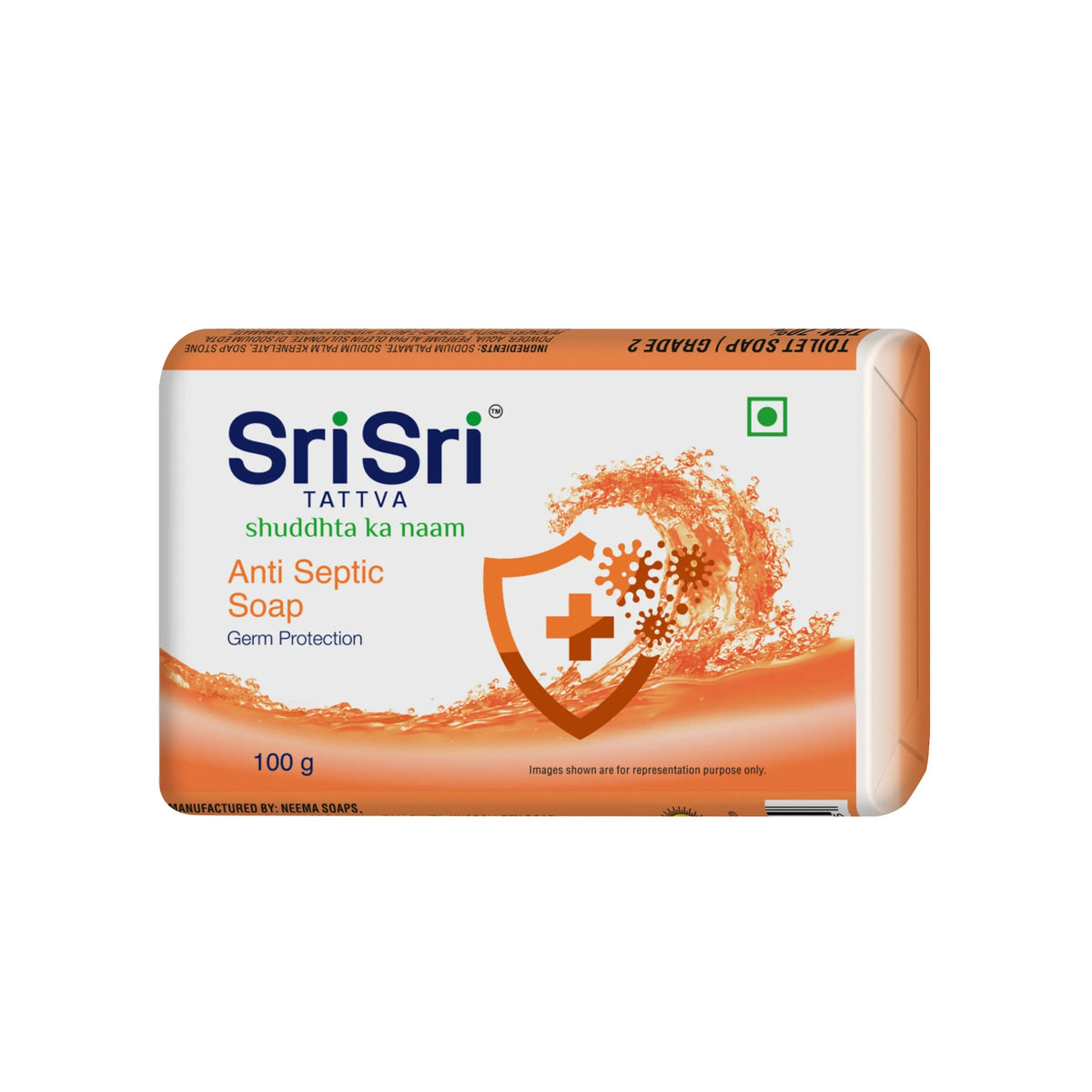 Sri Sri Tattva Anti Septic Soap | For Germ Protection | 100 g Each