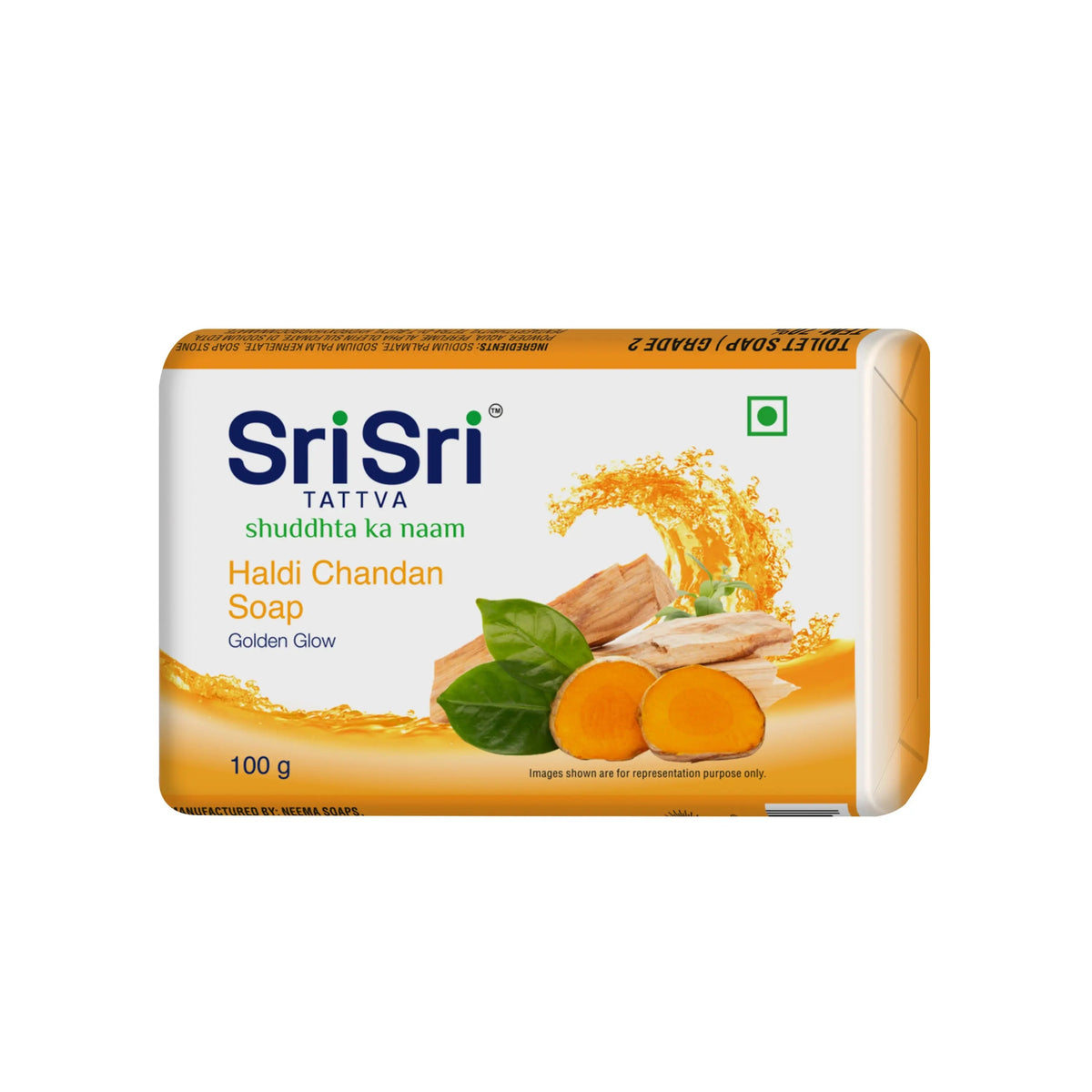 Sri Sri Tattva Haldi Chandan Soap | For A Golden Glow | 100 g Each