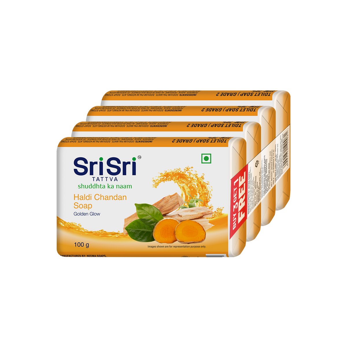 Sri Sri Tattva Haldi Chandan Soap | For A Golden Glow | 100 g Each