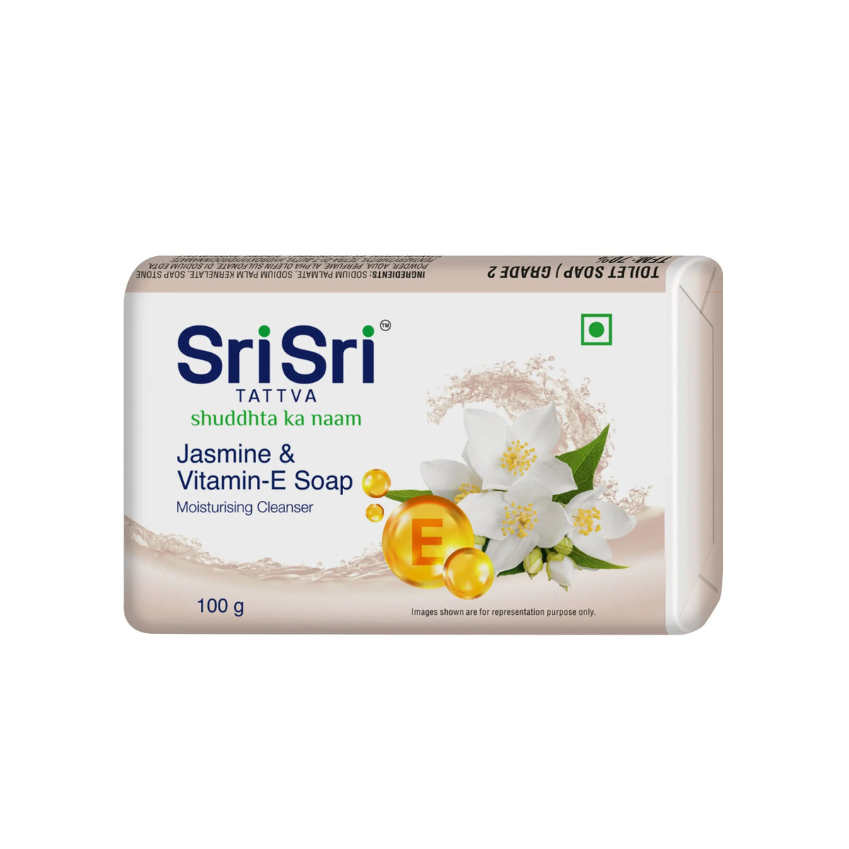 Sri Sri Tattva Jasmine & Vitamin E Soap | A Moisturising Cleanser | 100 g Each