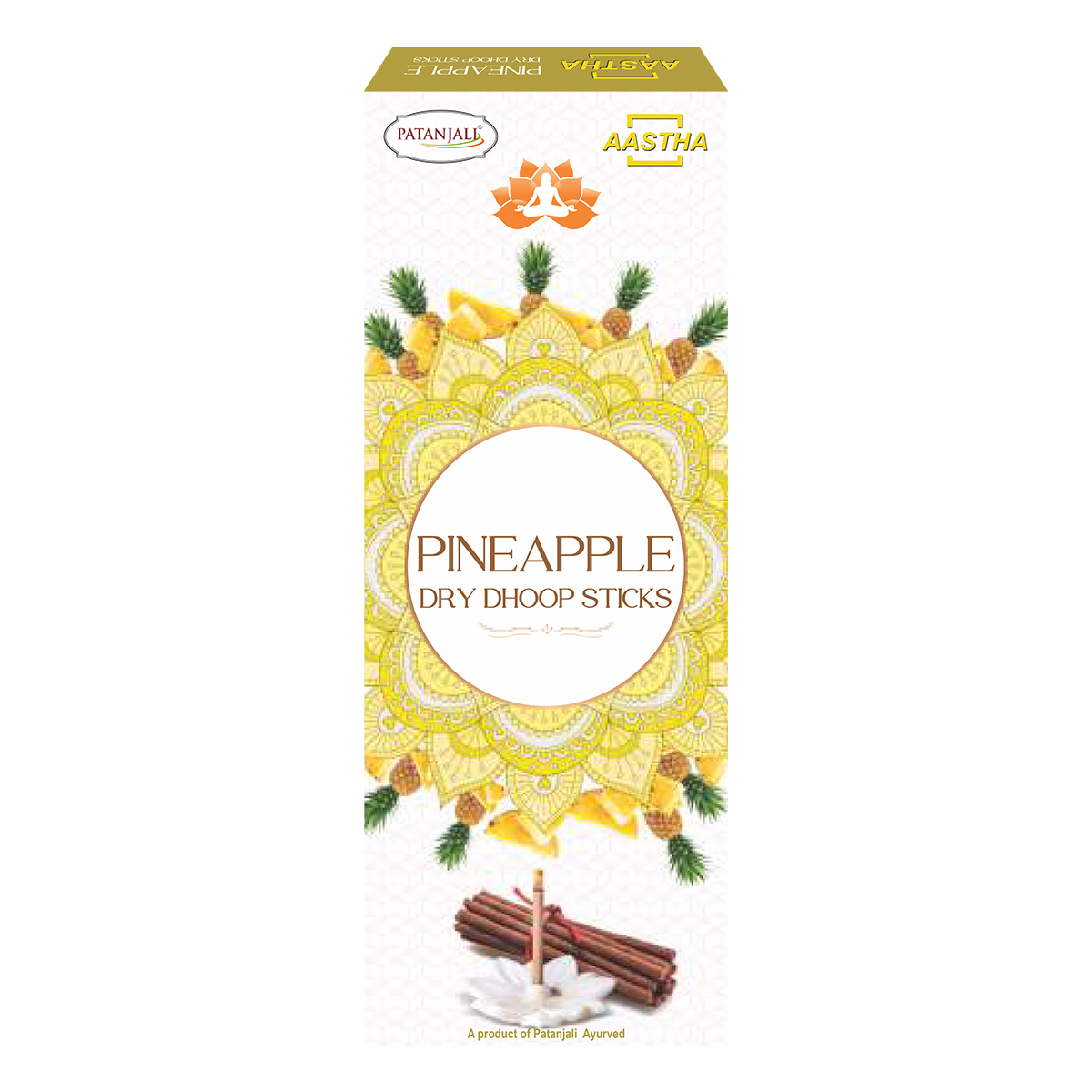 Patanjali Aastha Pineapple Dry Dhoop Sticks - 10 N