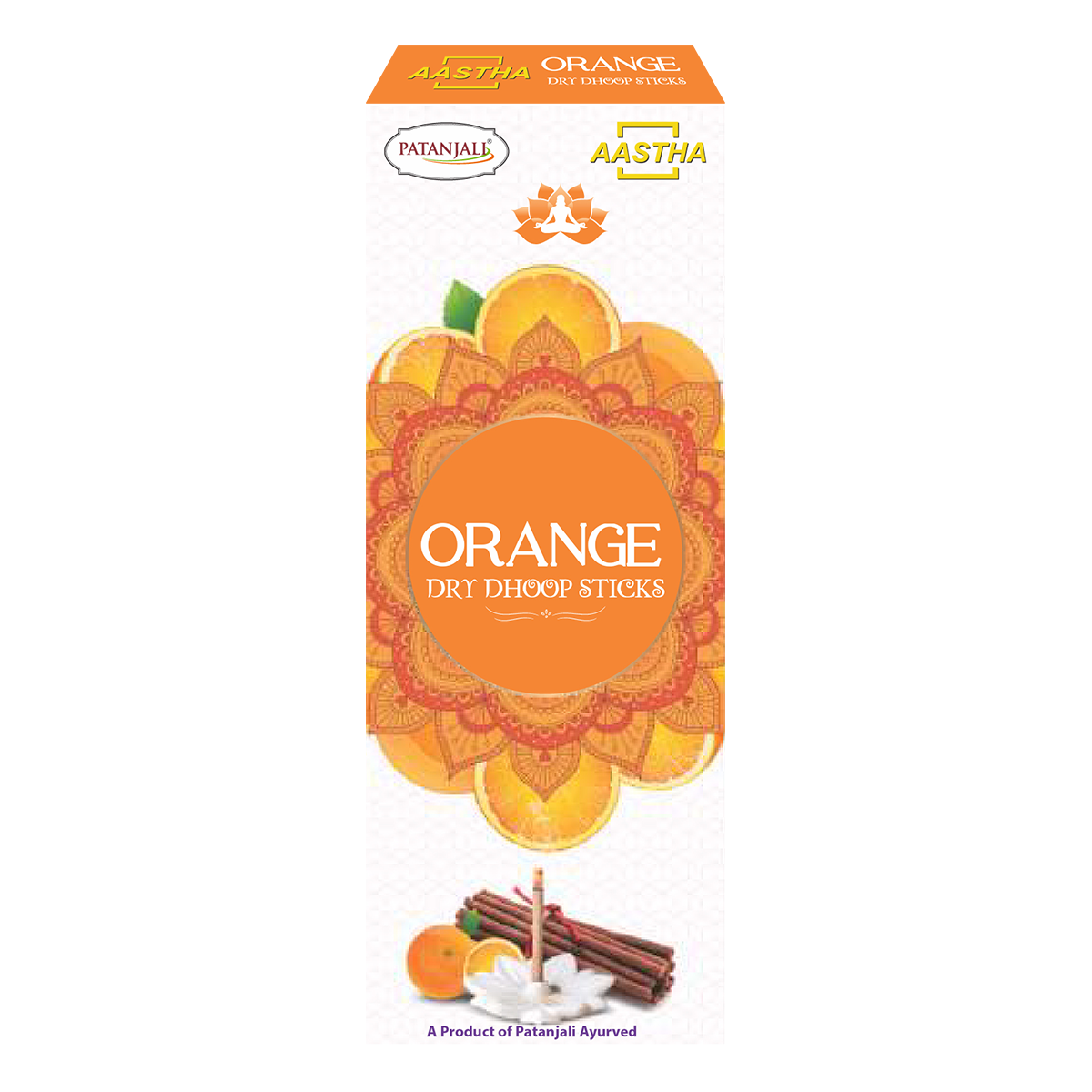 Patanjali Aastha Dry Dhoop Sticks Orange-8 N