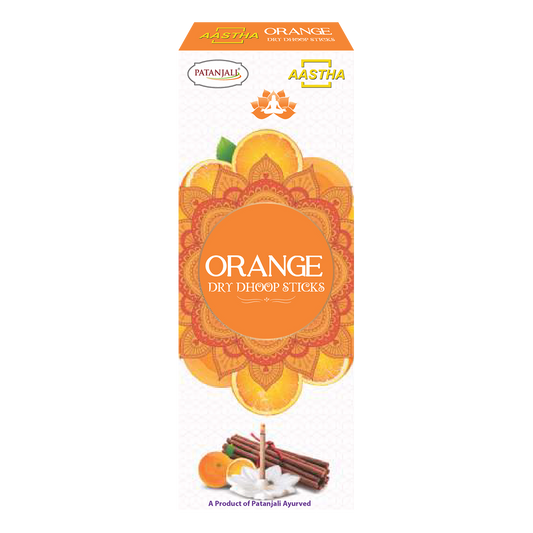 Patanjali Aastha Dry Dhoop Sticks Orange-8 N