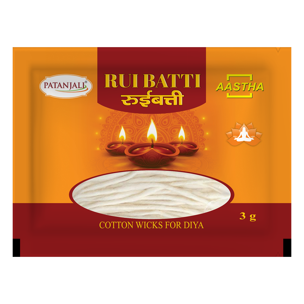 Patanjali Aastha Rui Batti (Long Cotton Wicks)
