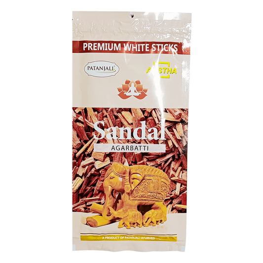 Patanjali Aastha Premium White Stick Sandal Agarbatti