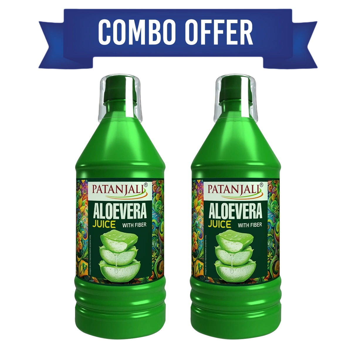 Patanjali Combo Aloevera Juice With Fiber 1L (Pack Of 2)