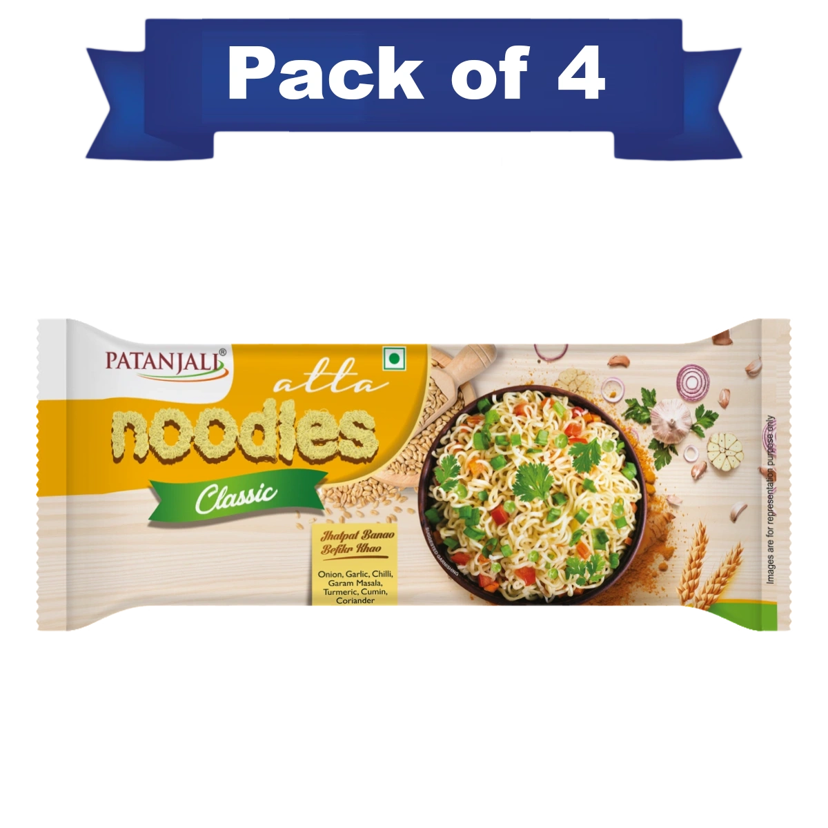 Patanjali Pack of 4- Atta Noodles Classic 240 g