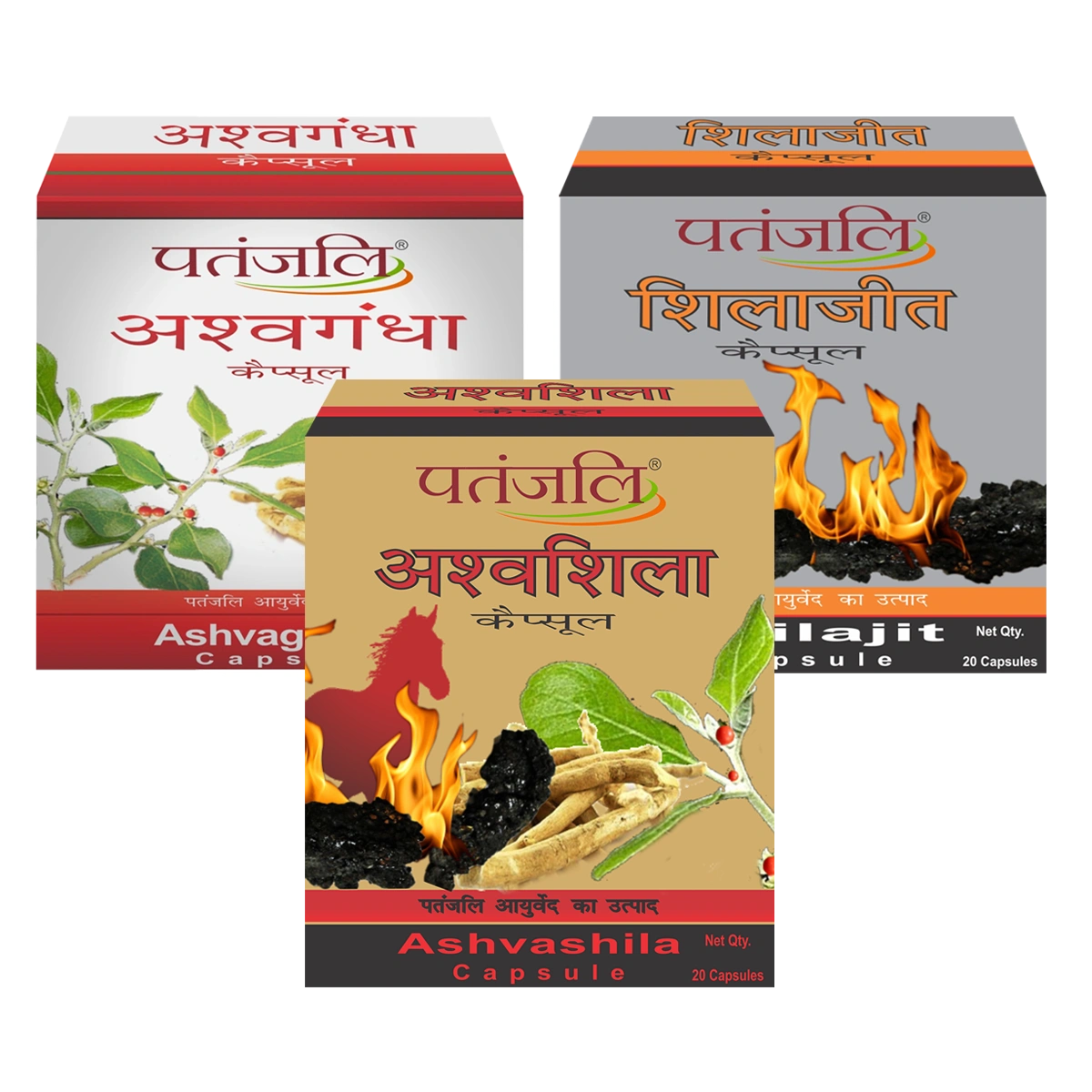 Patanjali Vitality Booster Combo- Shilajit 11 g(Strip)+Ashwagandha 11g(Strip)+Ashwashila 11g(Strip)