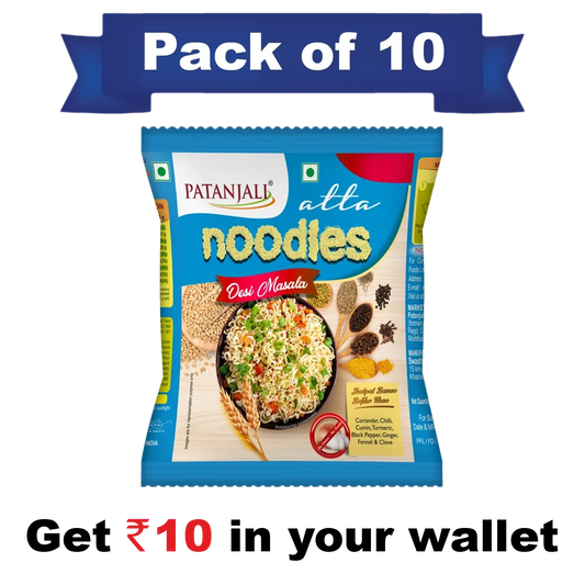 Patanjali Pack of 10- Atta Noodles Desi Masala 60g