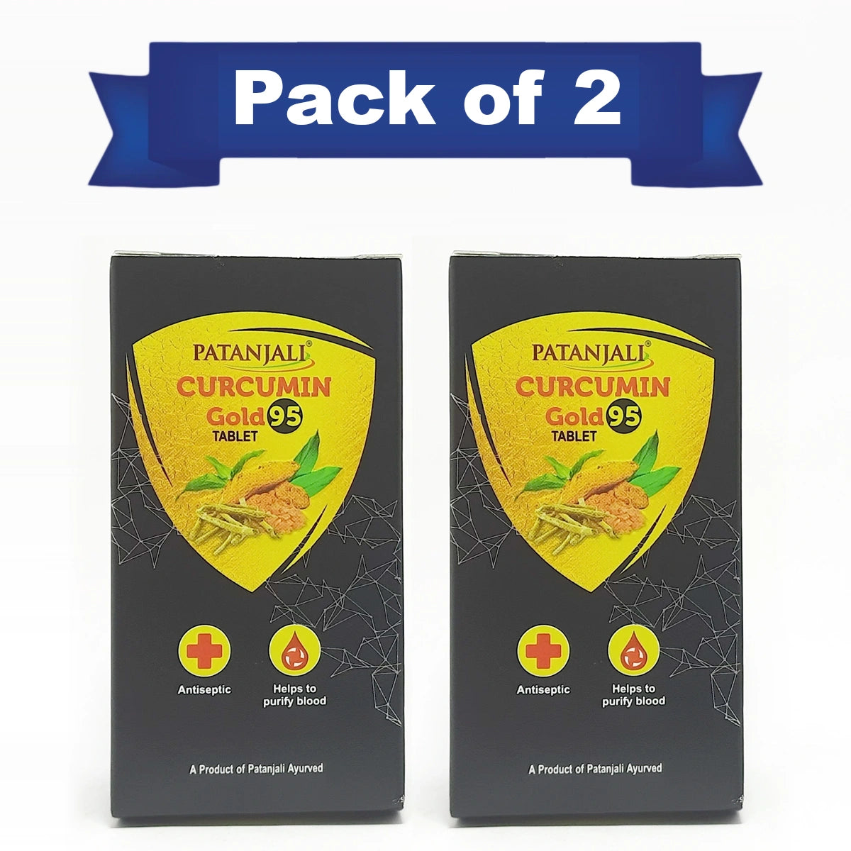 Patanjali Combo Curcumin Gold 95 Tablet (Pack of 2)
