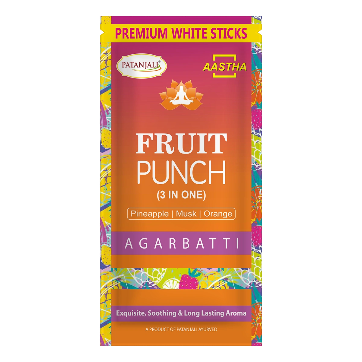 Patanjali Aastha Premium White Stick Fruitpunch Agarbatti