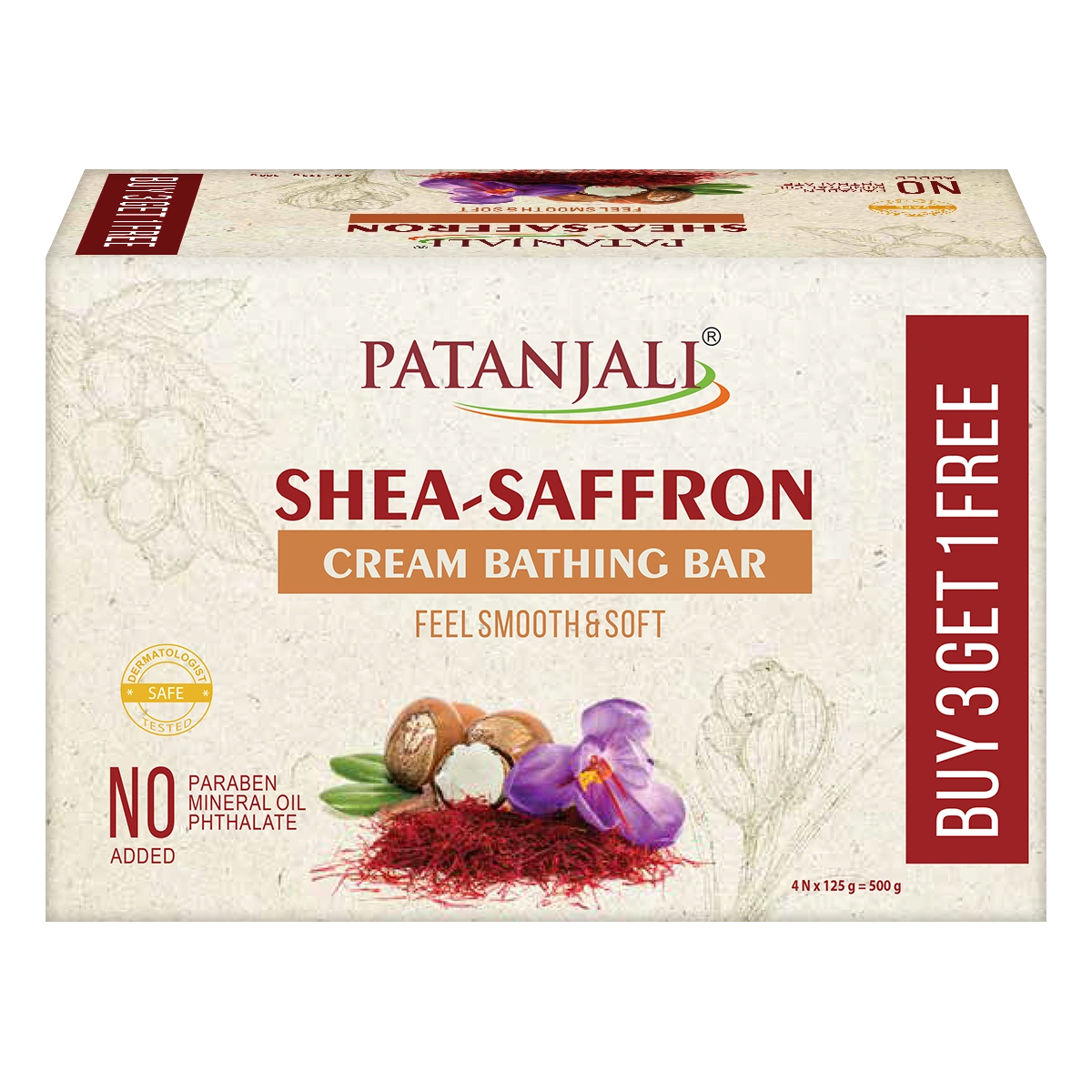 Patanjali Shea- Saffron Cream Bathing Bar 125g