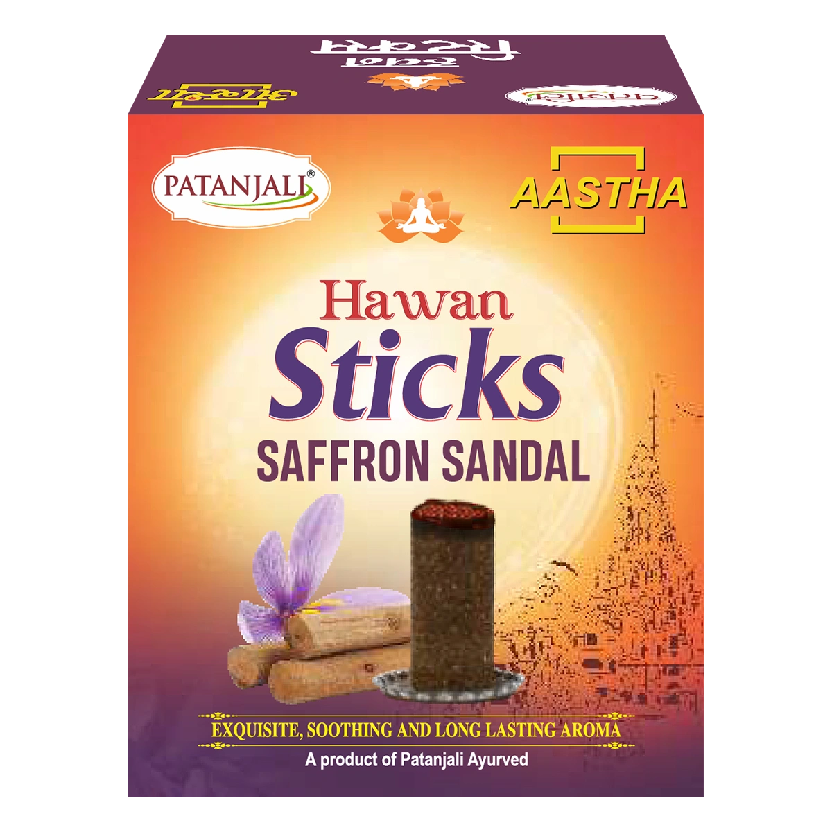 Patanjali Aastha Hawan Stick Saffron Sandal-20 N