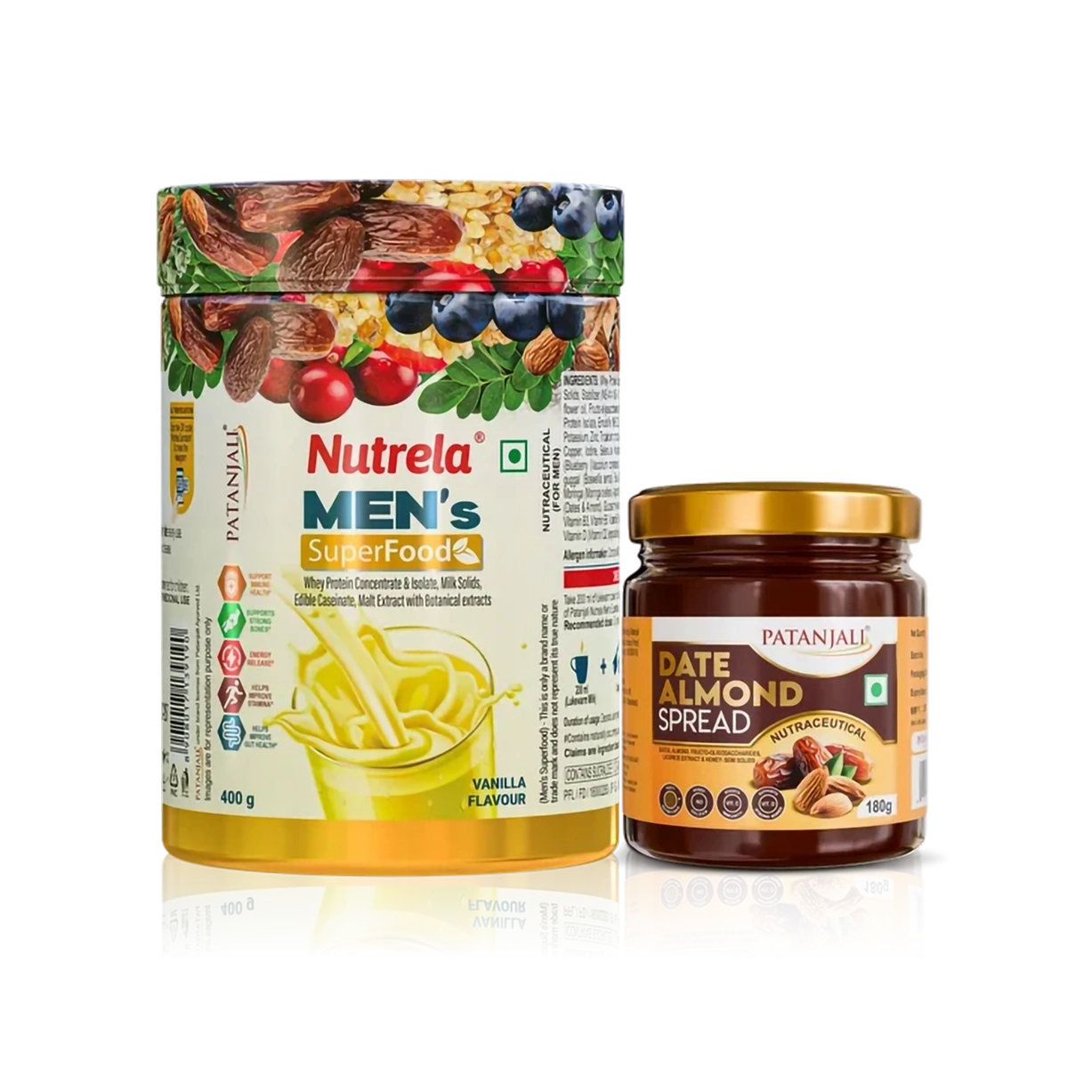 Patanjali Nutrela Men's Superfood + Dates & Almond Spread Combo (400G+180G)
