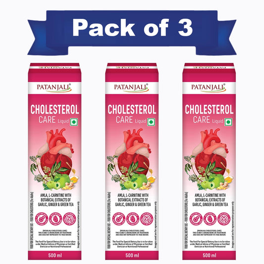 Combo Patanjali Cholesterol Care Liquid 500 ml (Pack of 3)