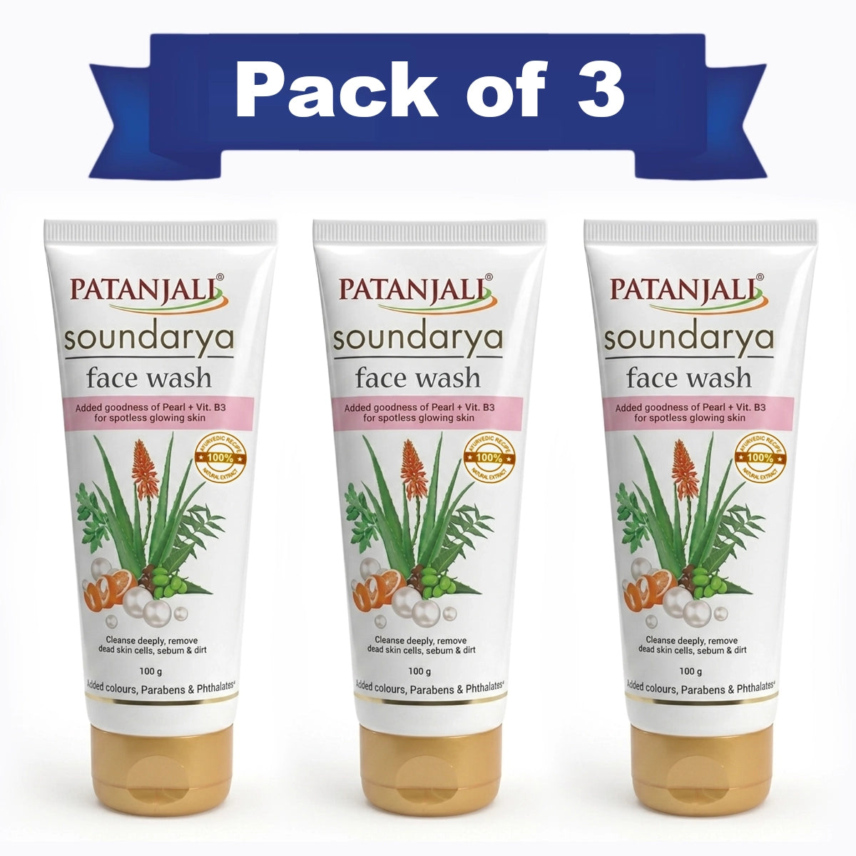 Patanjali Saundarya Face Wash 100 G (Pack Of 3)