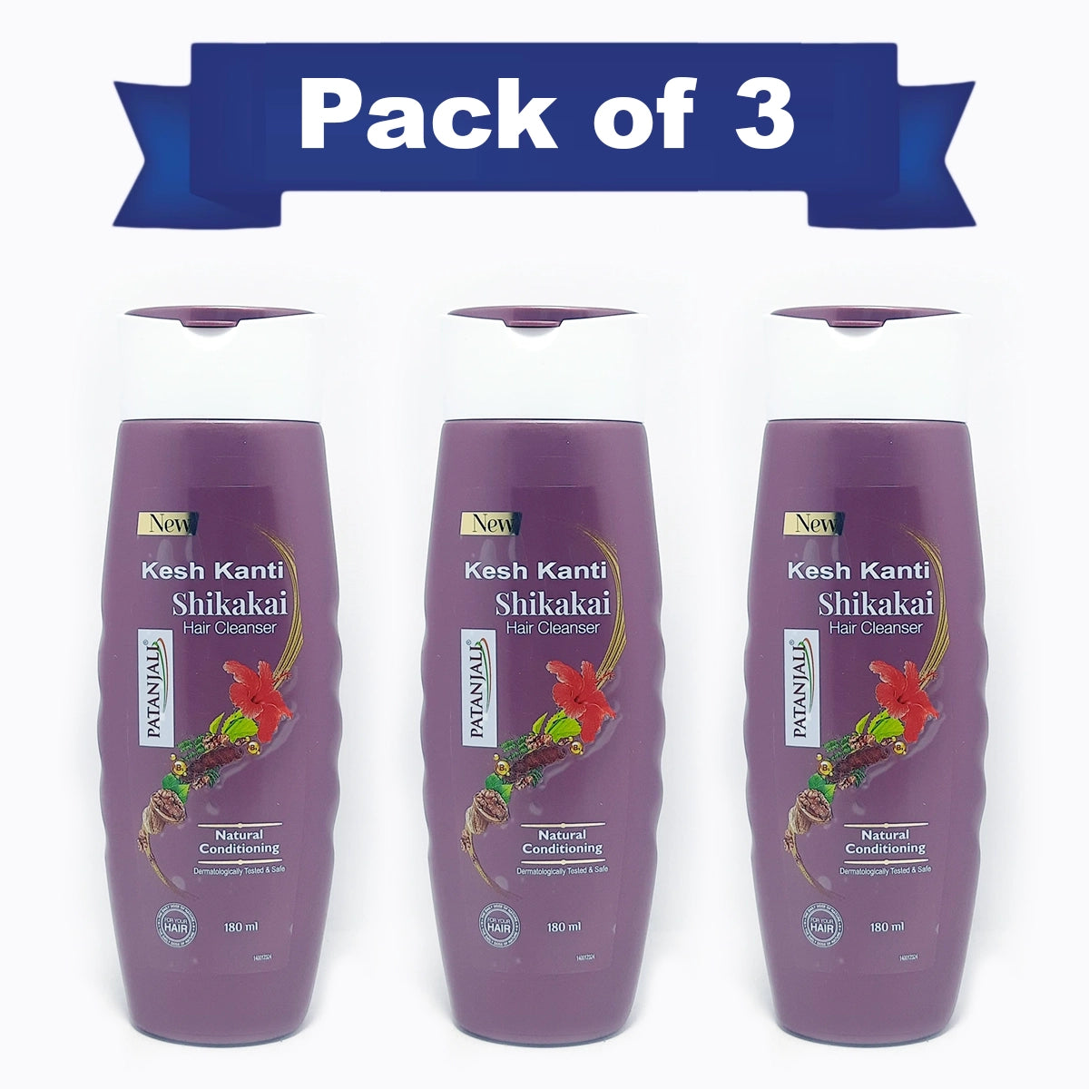Patanjali Kesh Kanti Shikakai Hair Cleanser 180 ml (Pack Of 3)
