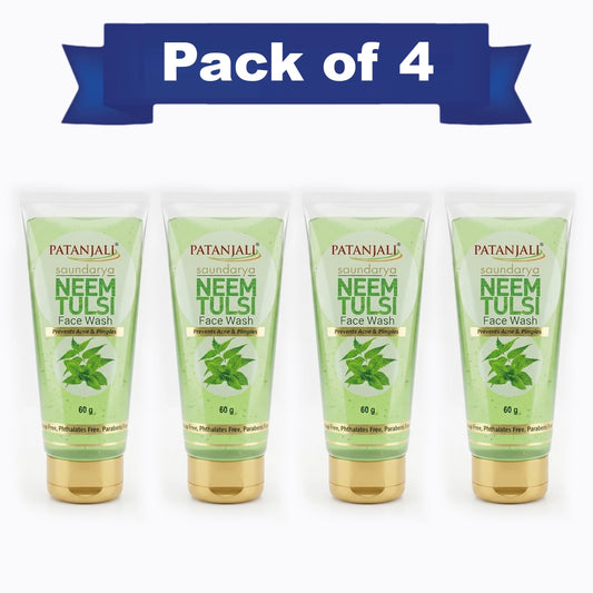 Patanjali Saundarya Neem Tulsi Face Wash 60G (Pack Of 4)