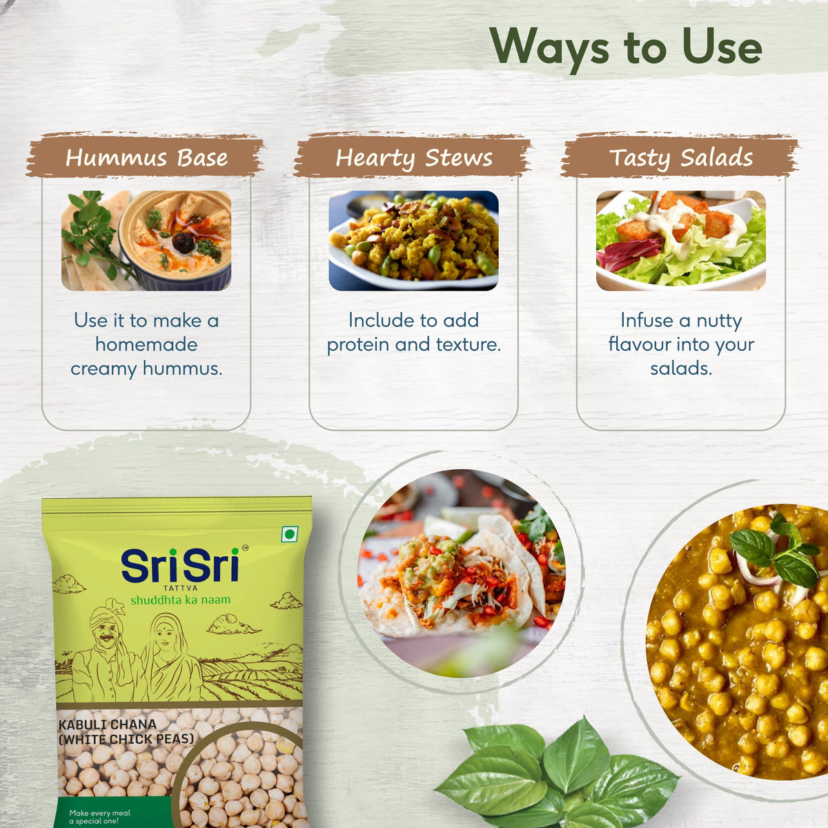 Sri Sri Tattva Kabuli Chana (White Chick Peas), 1 kg