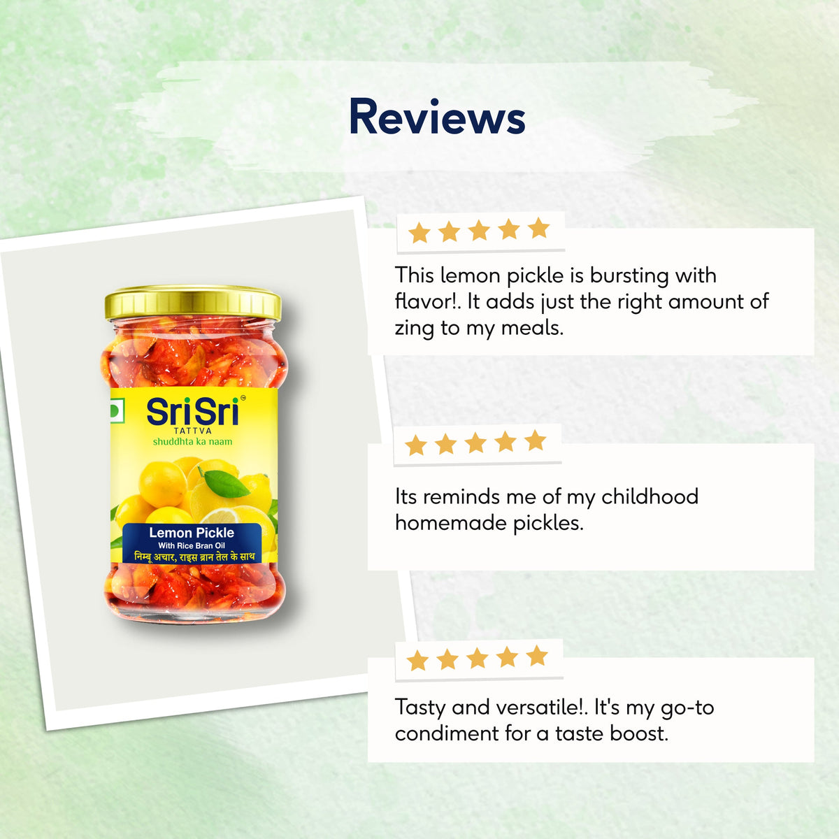 Sri Sri Tattva Lemon Pickle - Rice Bran Oil, 300 g
