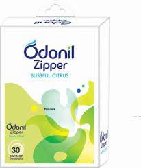 Odonil Bathroom Air Freshener Zipper Blissful Citrus - 60 Gm (10Gm X 6)