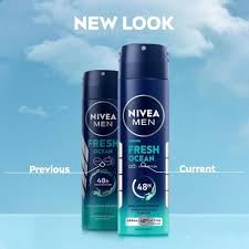 Nivea Men Deodorant Spray - Fresh Ocean (150Ml) (Pack Of 2)