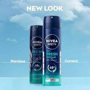 Nivea Men Deodorant Spray - Fresh Ocean (150Ml) (Pack Of 2)